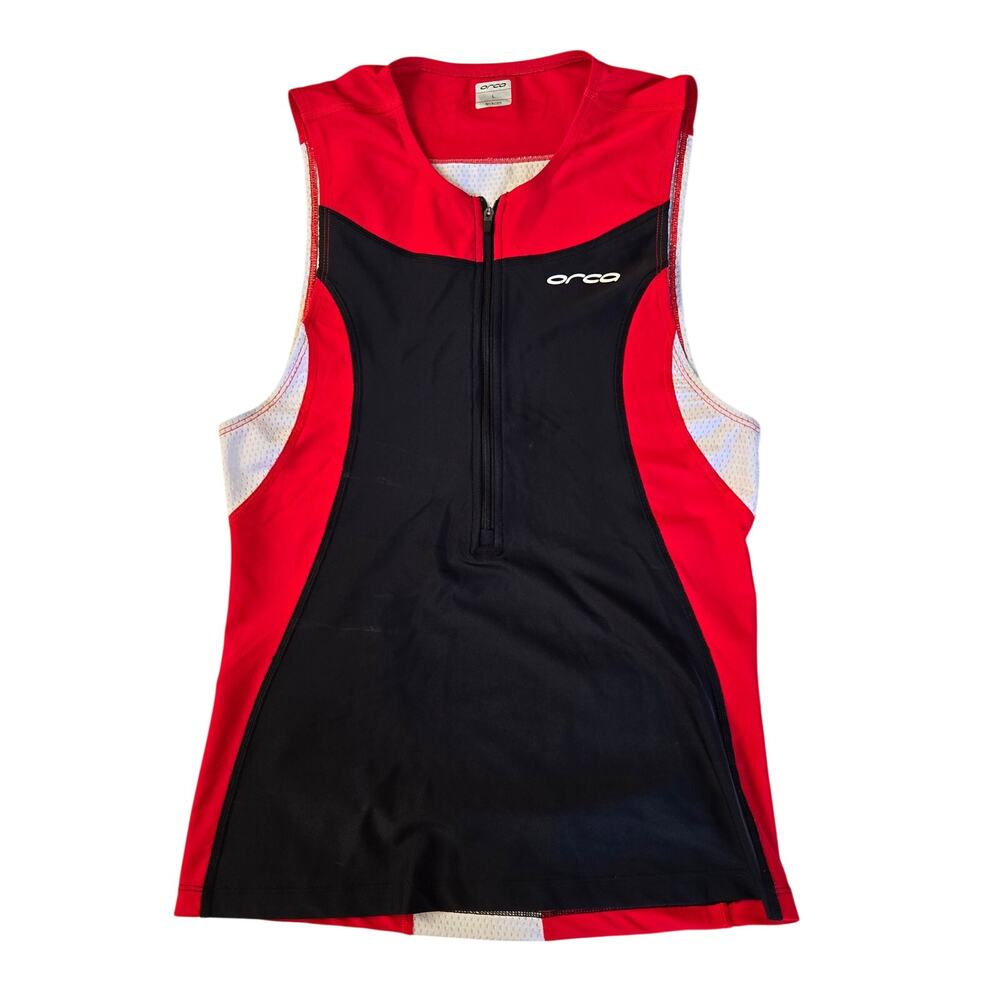 Atheleticore Orca Men’s Core Tri Tank Color Block Triathlon Top with Zipper L